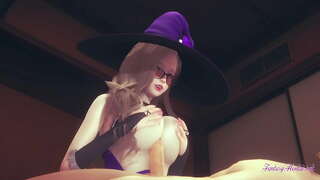 Genshin Efiko Hentai - Punkto De Vido Lisa cock blowjob kaj penetris